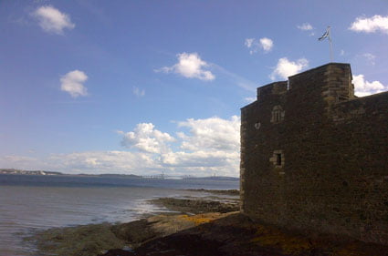 Blackness Castle looking towards the Forth Bridges